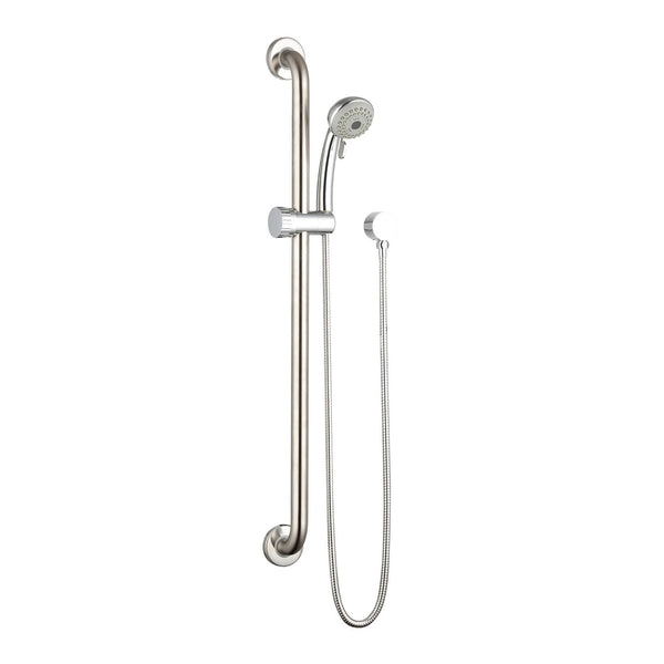 evekare 32 x 900mm Stainless Steel Grab Rail And 3 Function Shower With 2m Hose