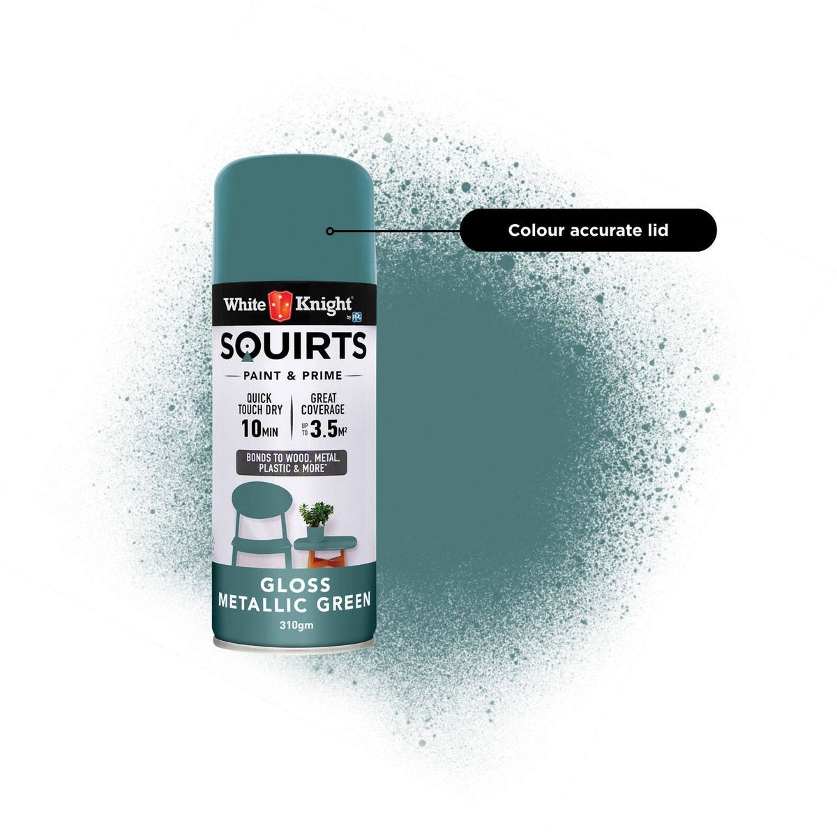 White Knight 310g Metallic Gloss Squirts Spray Paint - Image 2 of 25