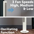 Arlec 110cm White Tower Fan With Remote - Image 5 of 8