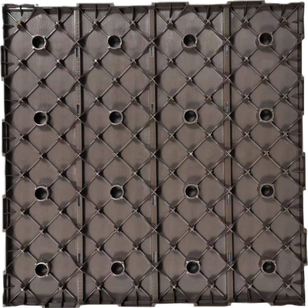 Syneco 30x30x2cm Polypropylene 4 Slats Decking Tile Dark Brown - 9 Pack - Image 5 of 6