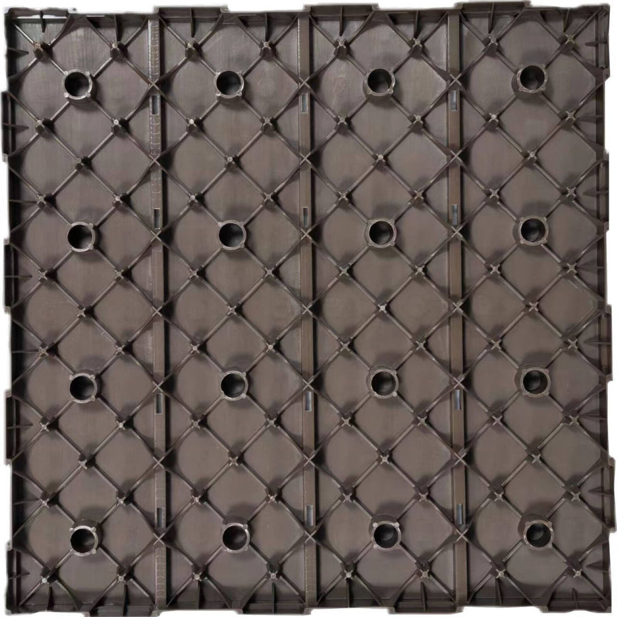 Syneco 30x30x2cm Polypropylene 4 Slats Decking Tile Dark Brown - 9 Pack - Image 5 of 6