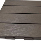 Syneco 30x30x2cm Polypropylene 4 Slats Decking Tile Dark Brown - 9 Pack - Image 2 of 6