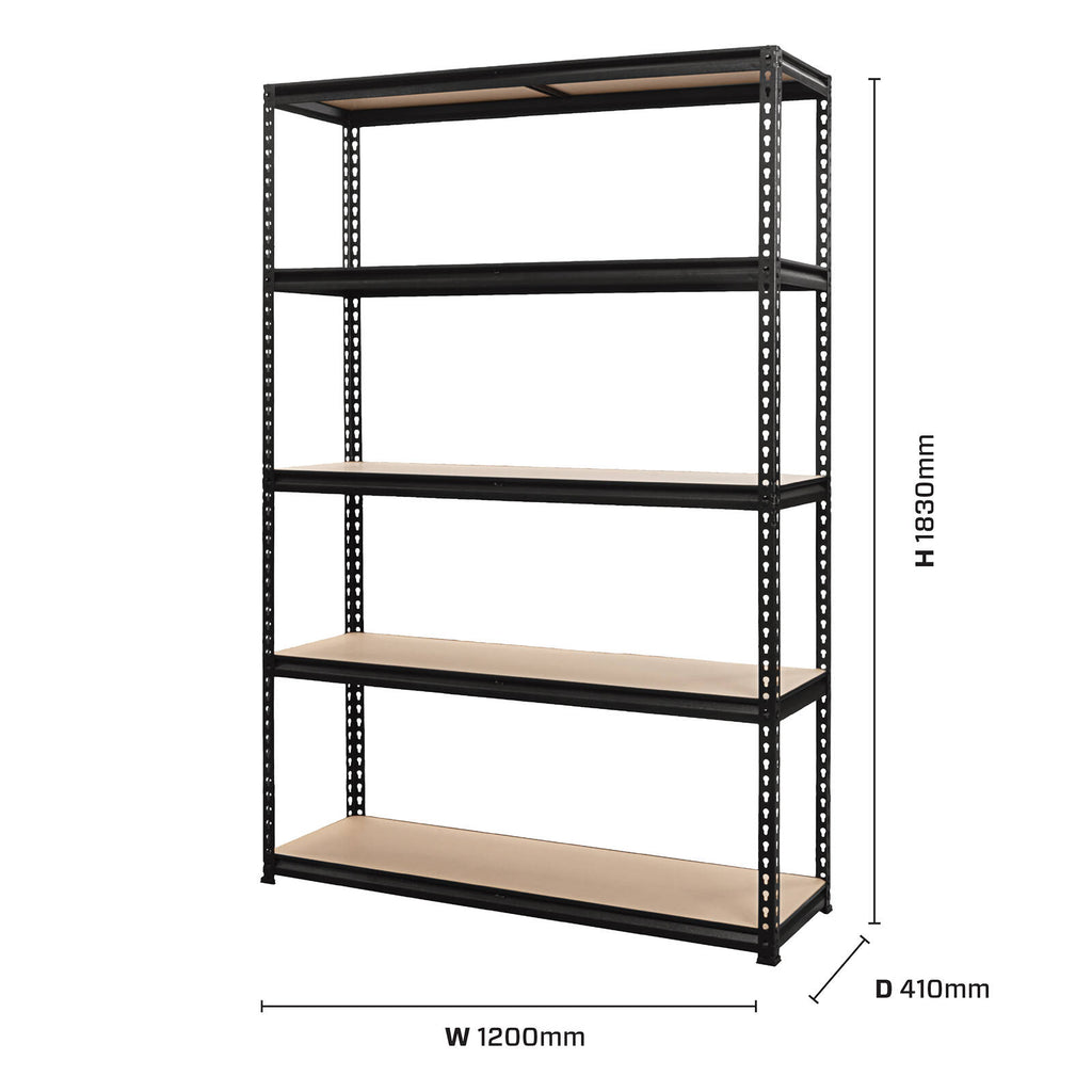 Pinnacle Black Gloss 5 Tier Adjustable Shelving Unit - Image 2 of 11