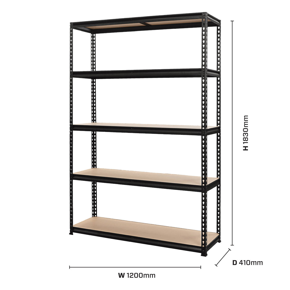 Pinnacle Black Gloss 5 Tier Adjustable Shelving Unit - Image 2 of 11