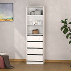 Flexi Storage Wardrobe 606 x 2000 x 480mm White Matte 3 Shelf and 4 Drawer Unit - Image 2 of 8