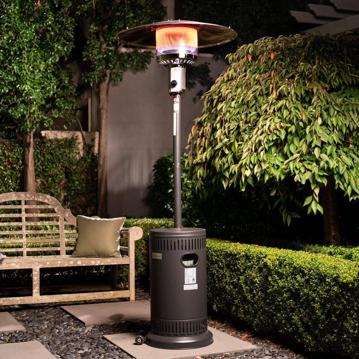 Mimosa Black Matte Lava Outdoor Gas Patio Heater - Image 1 of 5