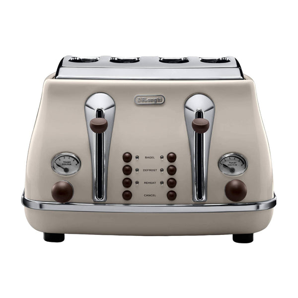 DeLonghi Beige Icona Vintage 4 Slice Toaster