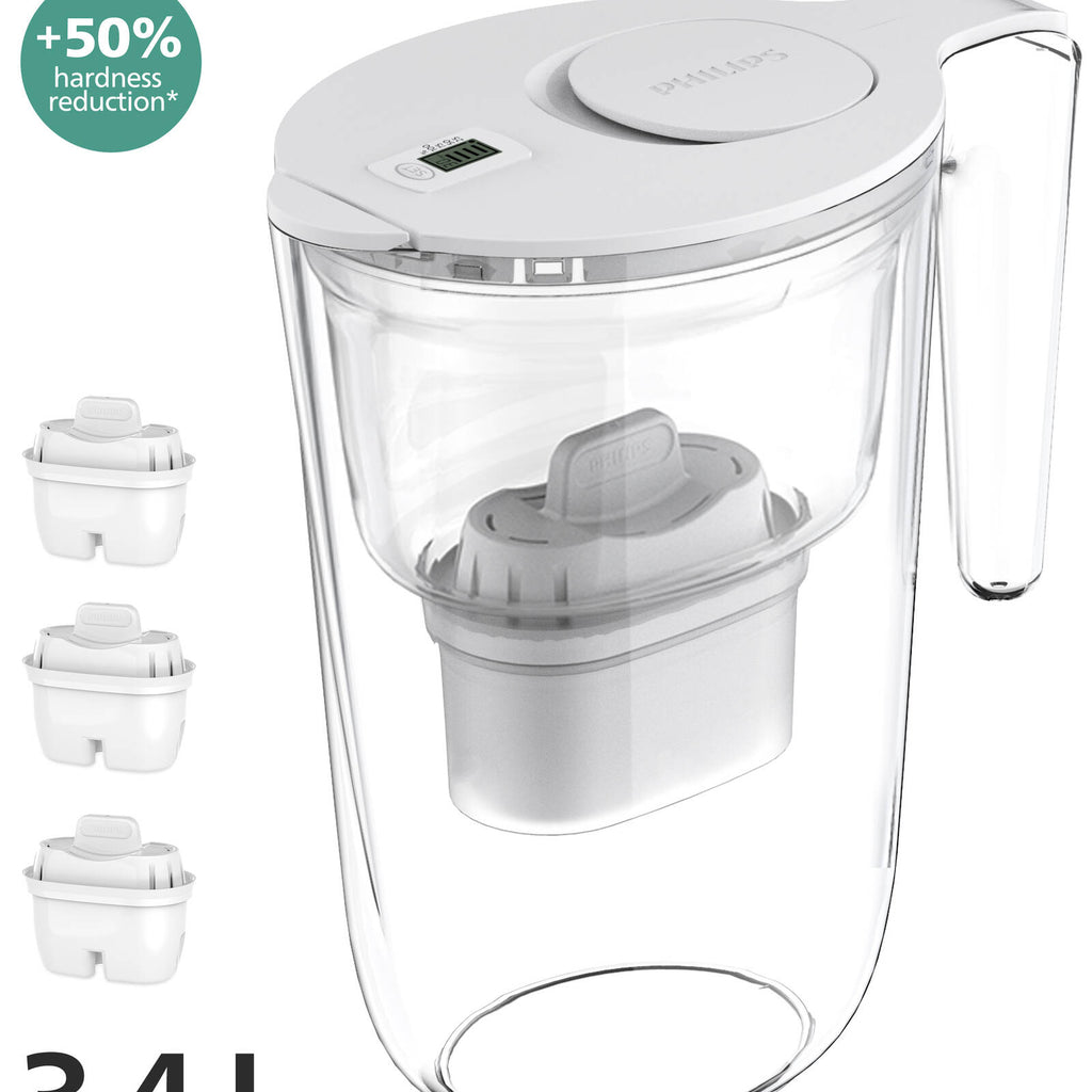 Philips 3.4L White Water Filter Jug Value Pack including 3 x Micro X-Clean Softening + Filter Cartridges - Image 5 of 6