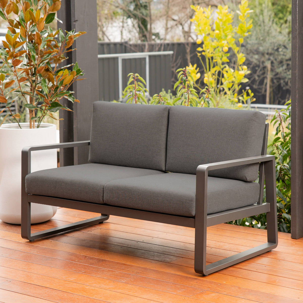 Mimosa Cordoba 2 Seater Aluminium Lounge Charcoal - Image 1 of 5