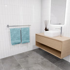 evekare 900mm Stainless Steel Towel Rail With Grab Rail - Image 2 of 6