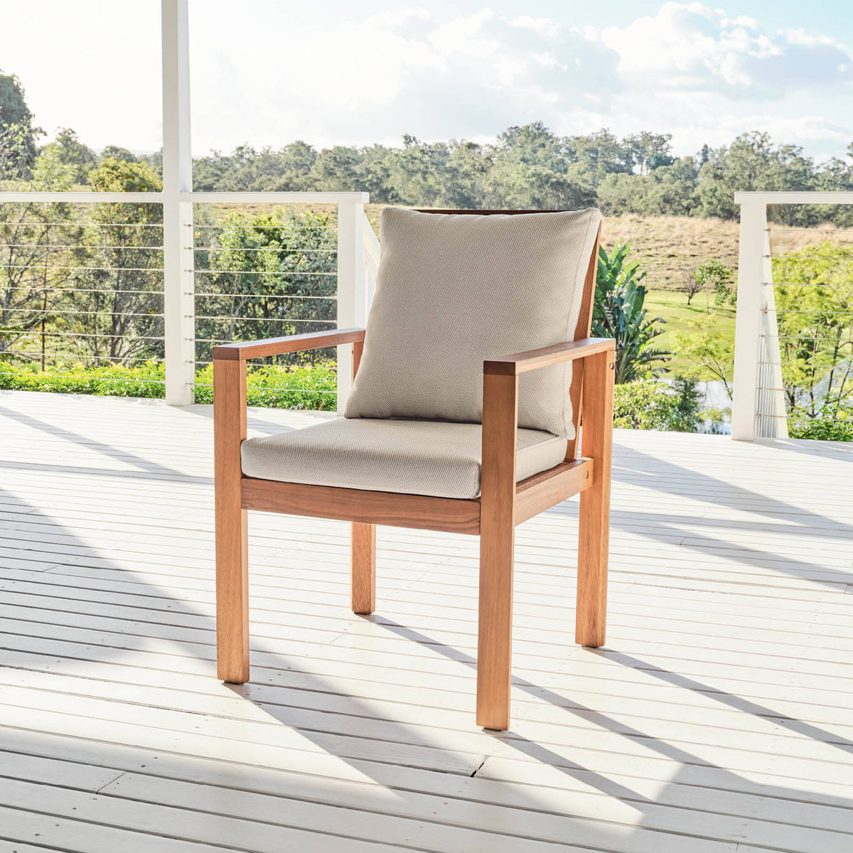 Mimosa Santo Timber Dining Chair with Cushion - Image 1 of 3