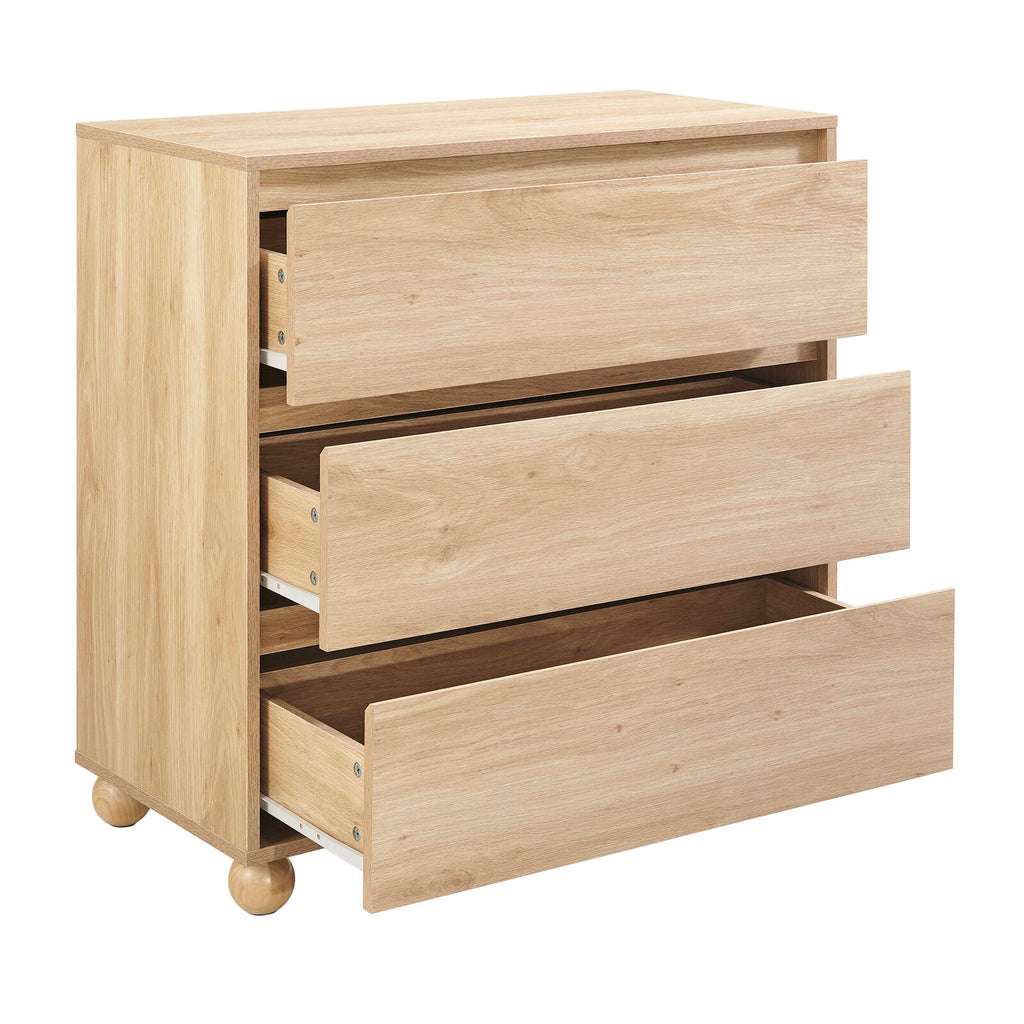 Astin Sinclair 800 x 400 x 800mm Oak Harper 3 Drawer Chest - Image 5 of 7