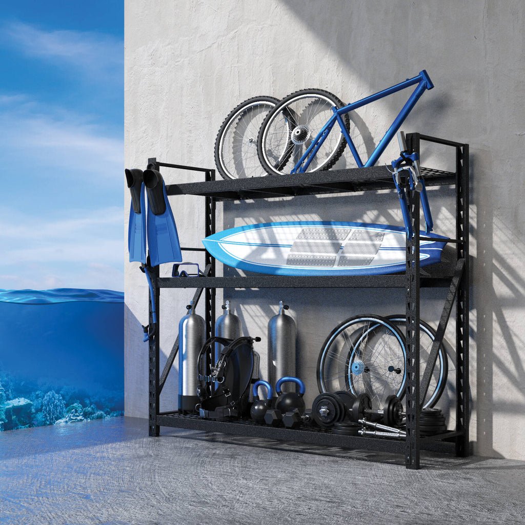 Rack It 1000kg 1938 x 1830 x 645mm Black 3 Shelf Starter Kit - Image 6 of 8