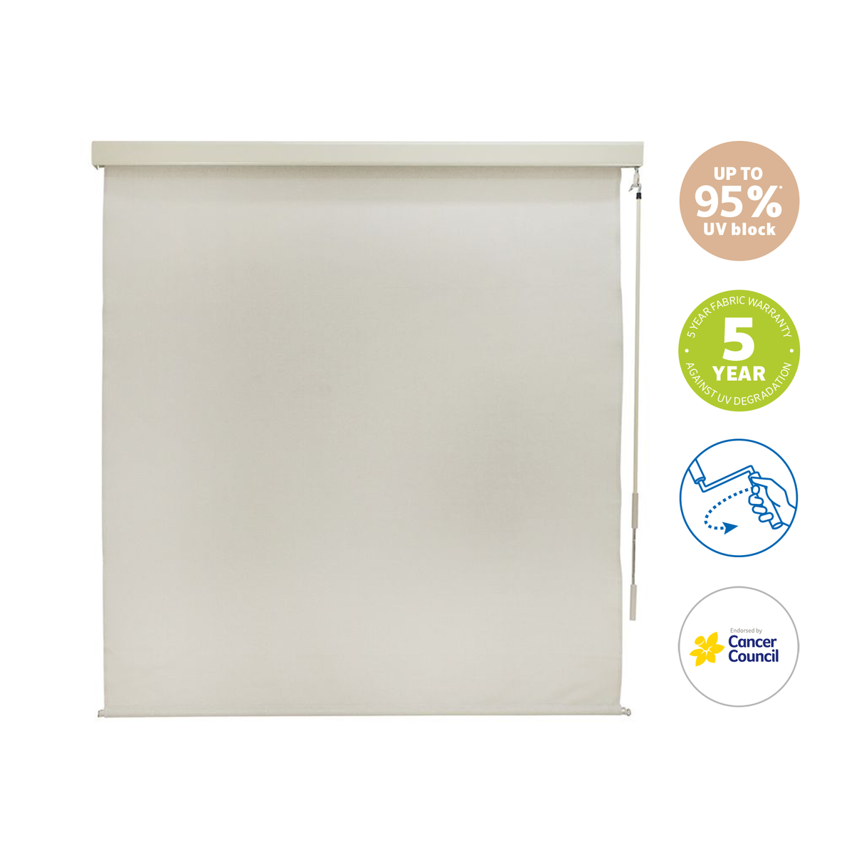 Coolaroo 1.8 x 2.4m Shell Crank Operated Outdoor Blind With Premium Pelmet - Image 5 of 9