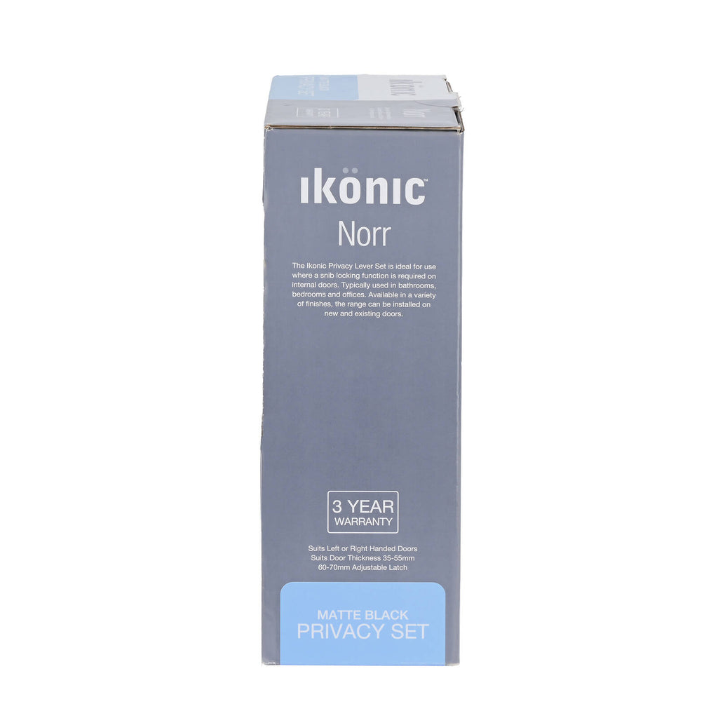 Ikonic Black Matte Norr Privacy Lever Set - Image 9 of 10