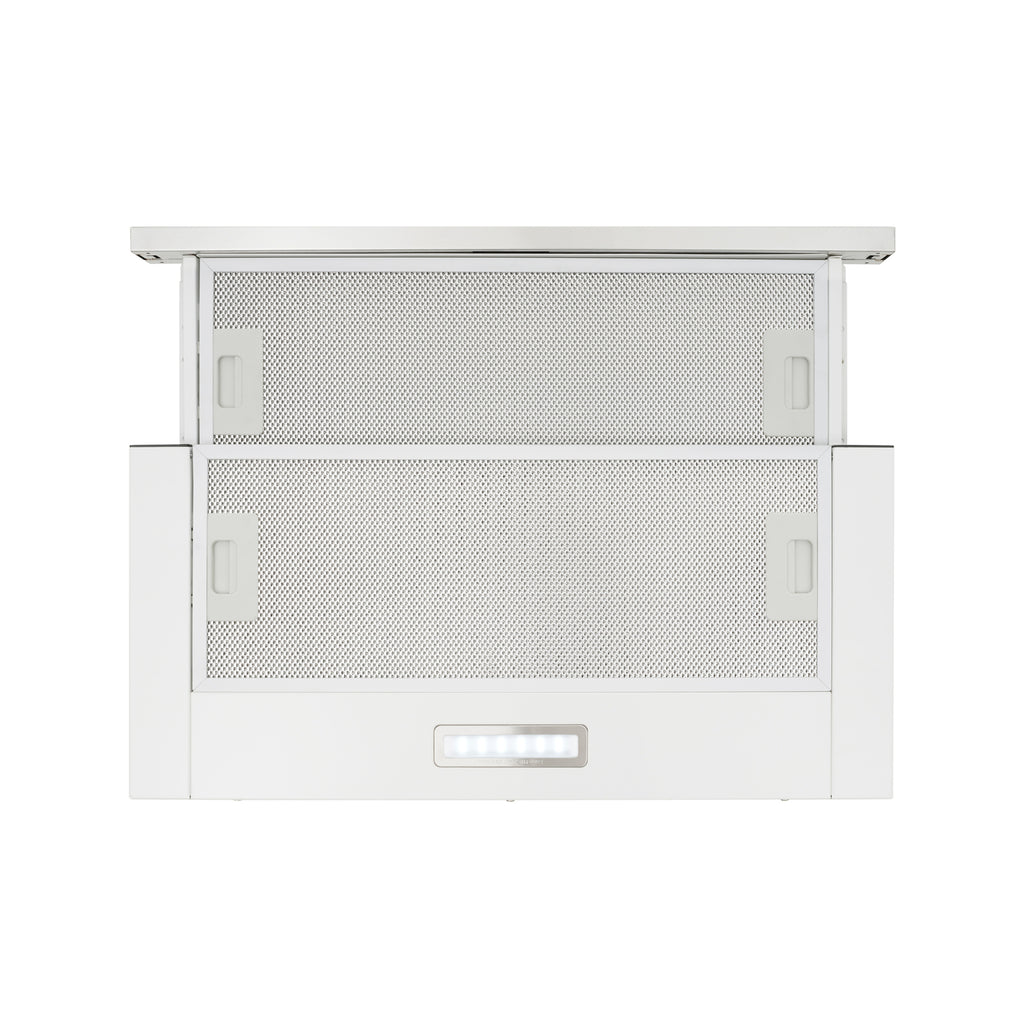 Esatto 60cm White Stainless Steel Fascia Slide Out Ducted Rangehood - Image 4 of 5