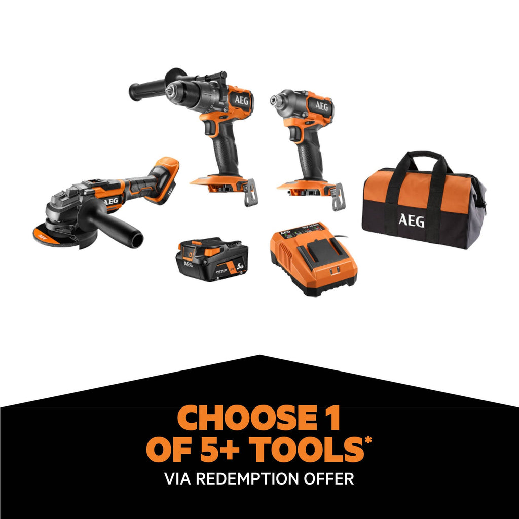 AEG 18V Brushless 3-Piece 5.0Ah Force Kit - Image 1 of 9
