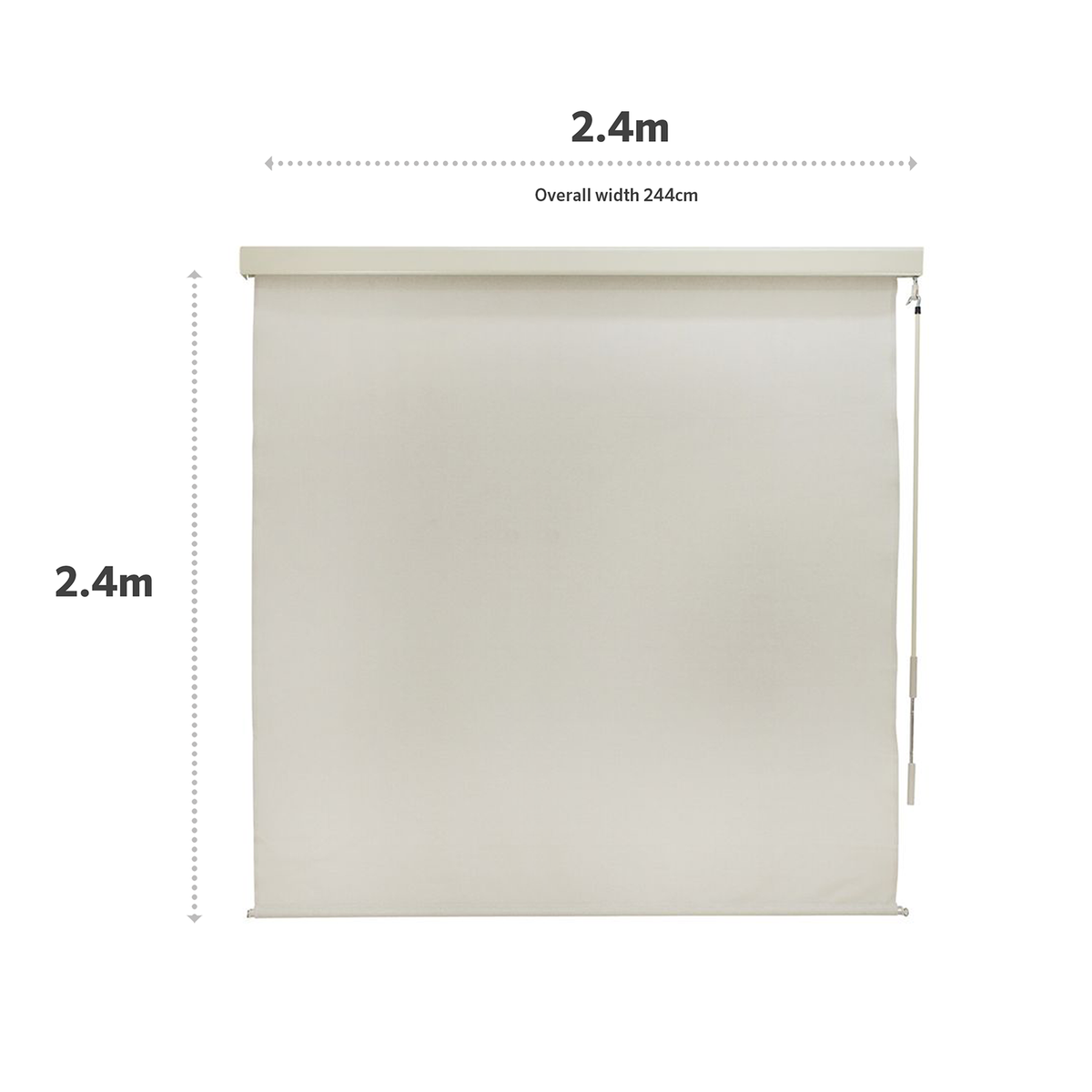 Coolaroo 2.4 x 2.4m Shell Crank Operated Outdoor Blind With Premium Pelmet - Image 2 of 8