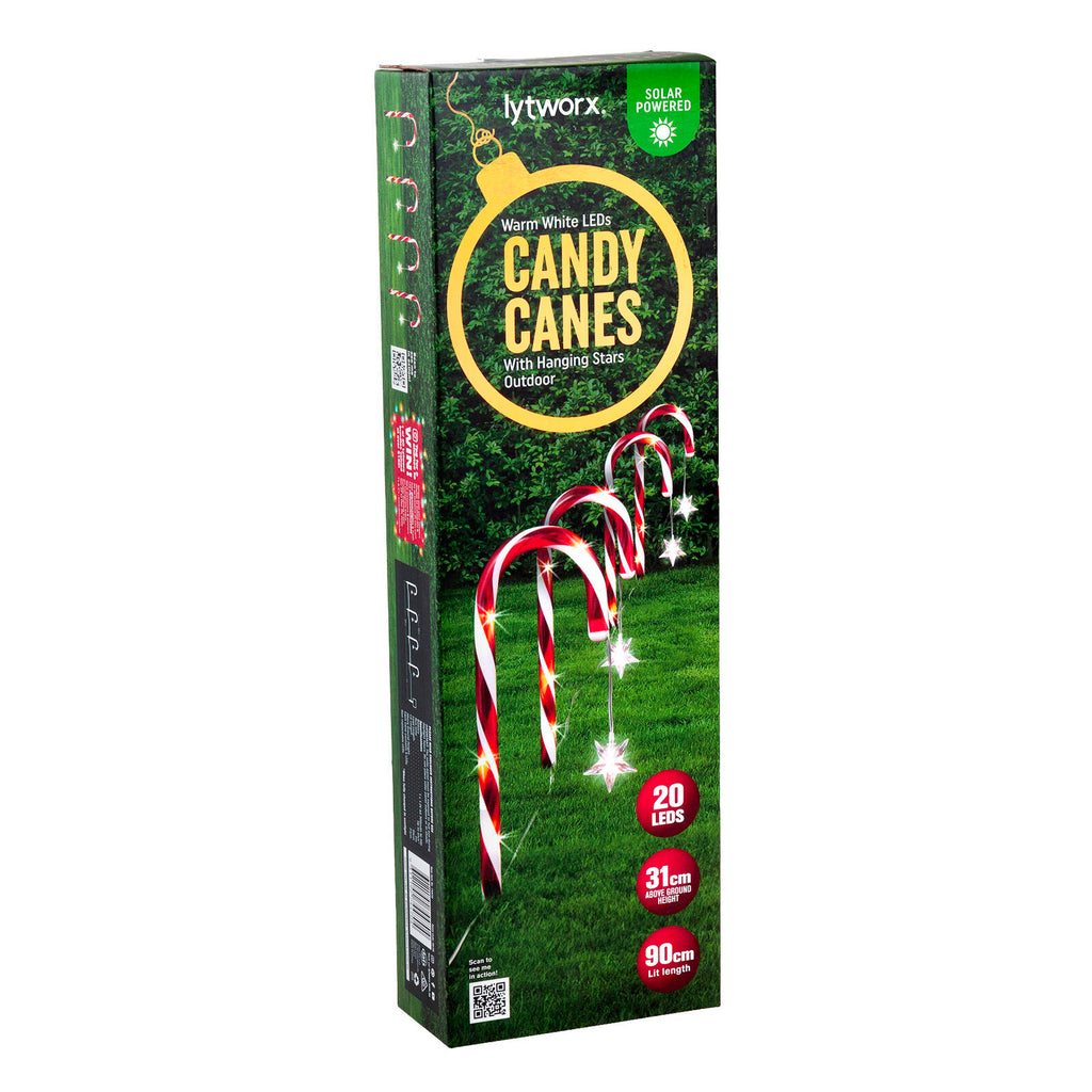 Lytworx Solar Candy Canes With Hanging Star - 4 Pack - Image 1 of 2