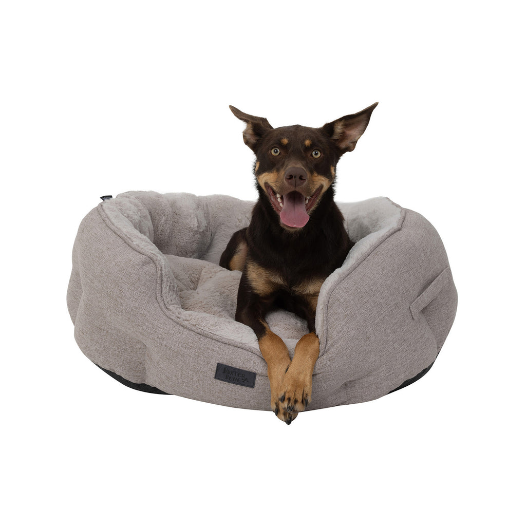 Baxter Bone Taupe Sofa Style Fabric Shell Bed - Image 3 of 9
