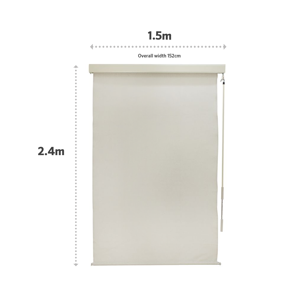 Coolaroo 1.5 x 2.4m Shell Crank Operated Outdoor Blind with Premium Pelmet - Image 3 of 9