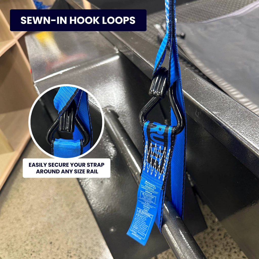 GRUNT 38mm x 5m Ratchet Tie Down Set - 4 Pack - Image 3 of 7