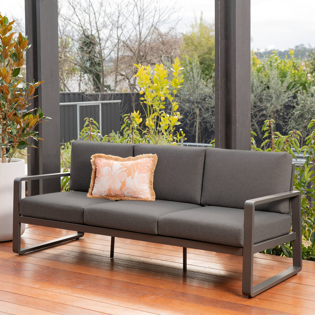 Mimosa Cordoba 3 Seater Aluminium Lounge Charcoal - Image 1 of 5