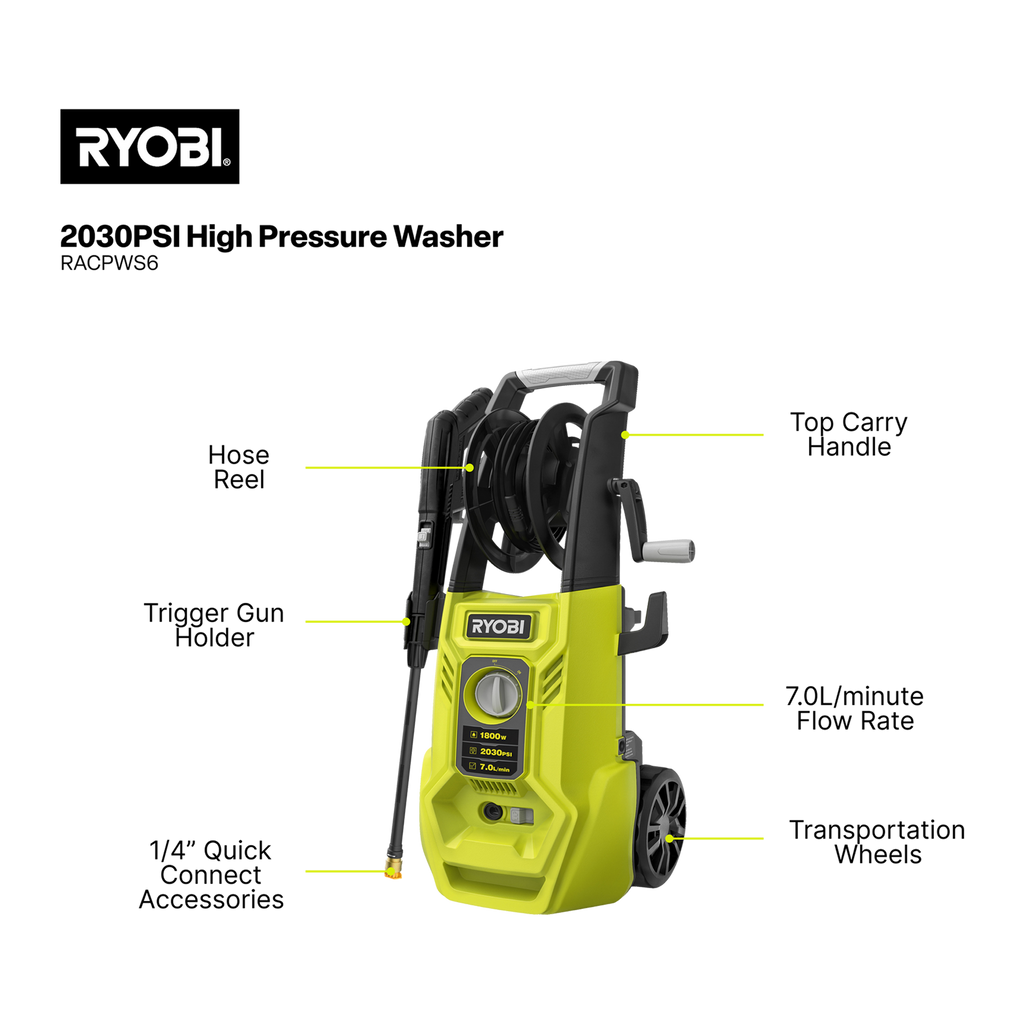 Ryobi 2030 PSI High Pressure Washer - Image 2 of 9