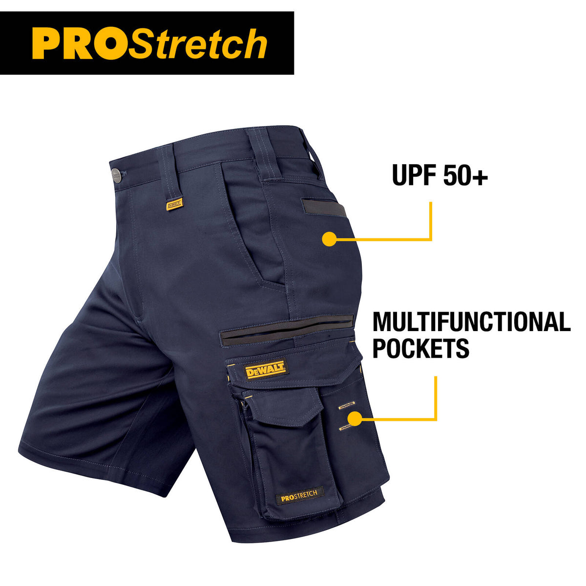 DEWALT Men's Navy Bennington PROStretch Shorts - Image 3 of 9