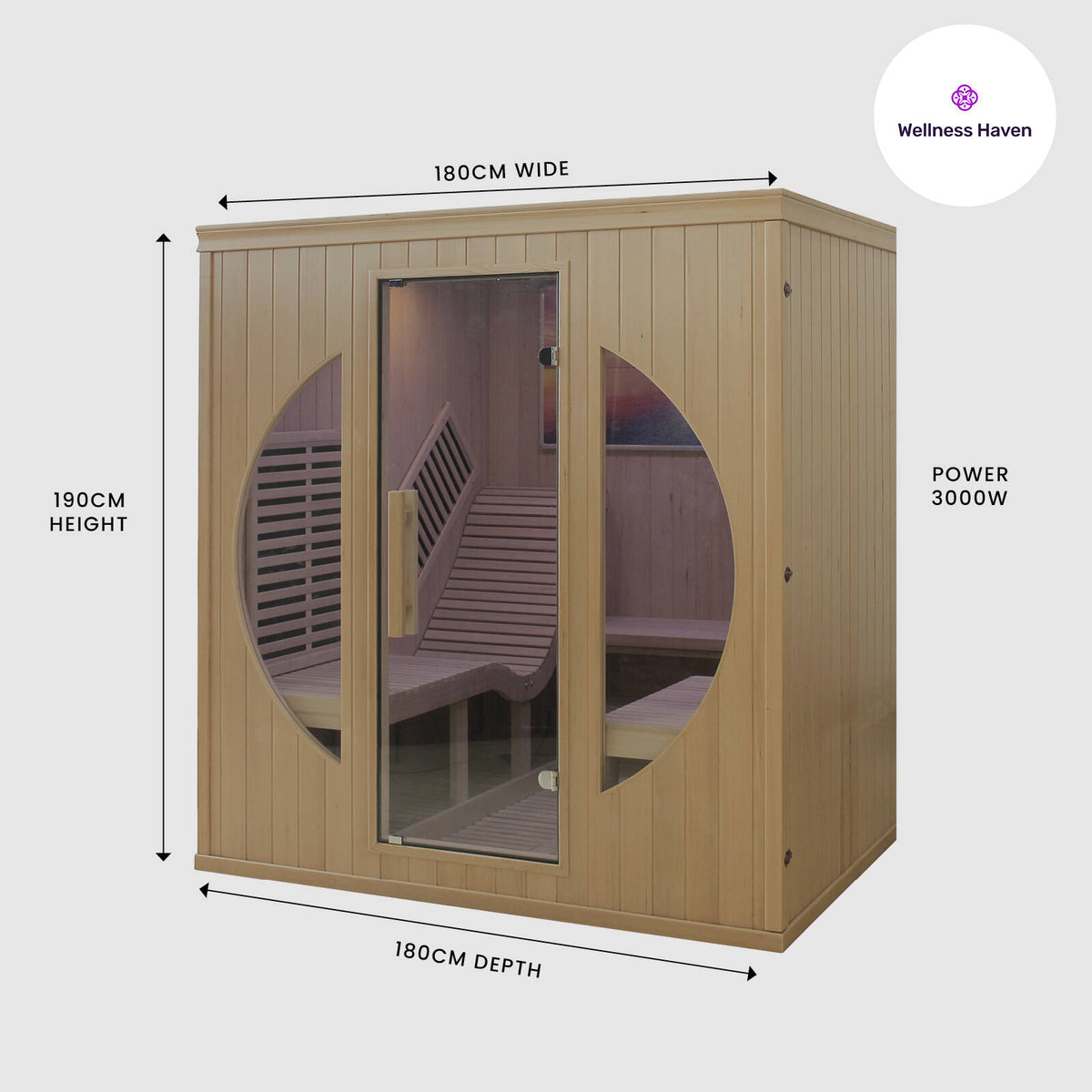 Wellness Haven Deluxe Relax 2 Person Infrared Sauna - Image 3 of 8