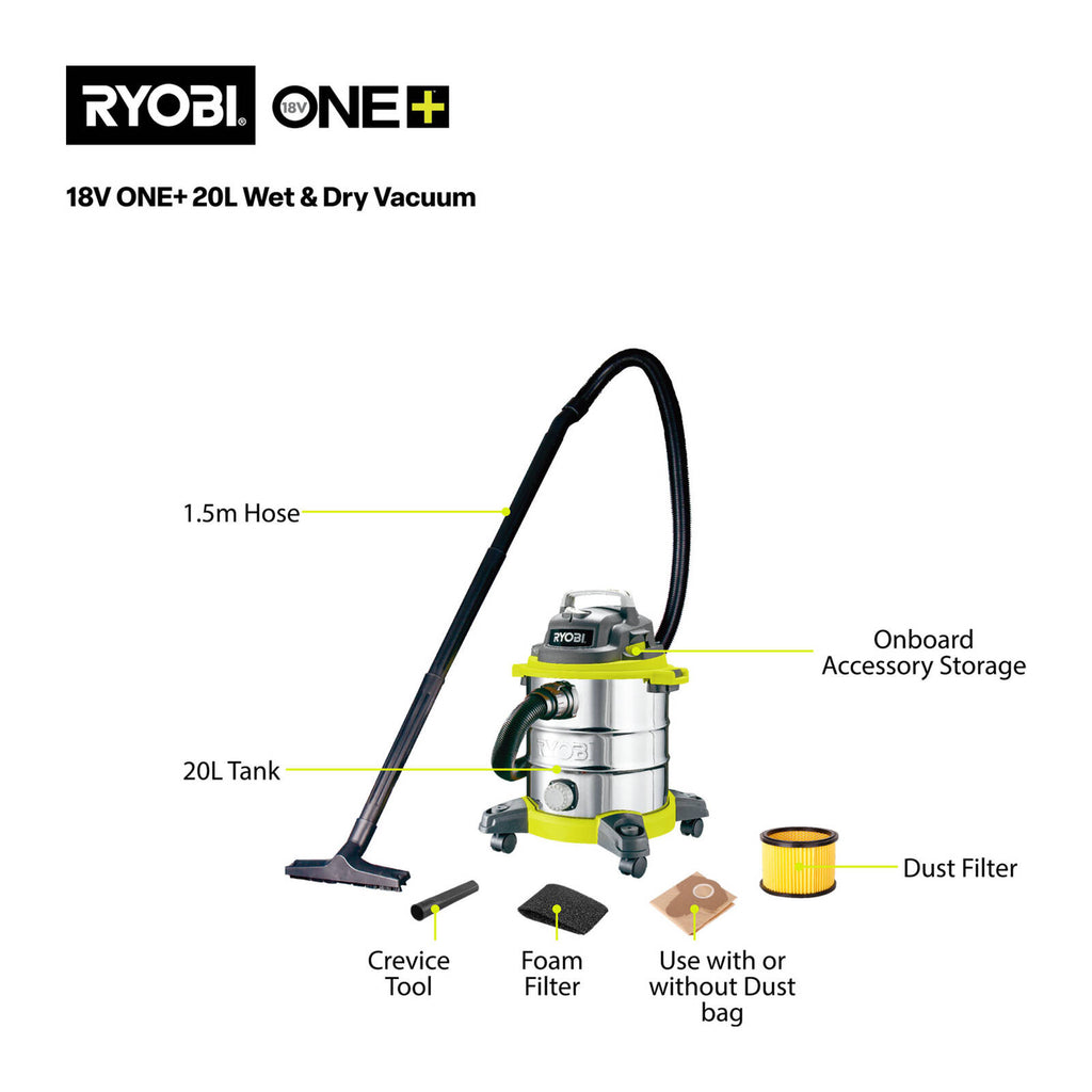 RYOBI 1250W 20L Wet and Dry Vacuum - Image 2 of 6