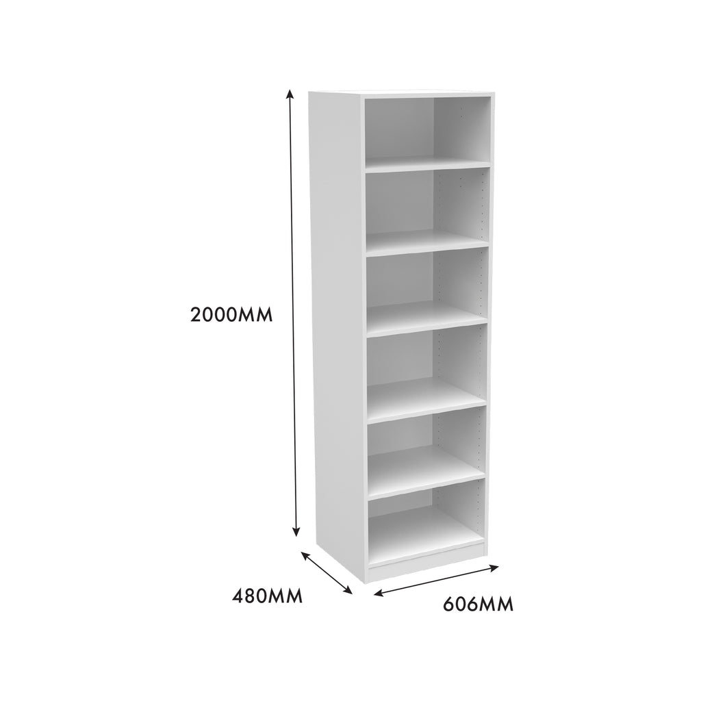 Flexi Storage Wardrobe 606 x 2000 x 480mm White Matte 6 Shelf Unit - Image 7 of 9
