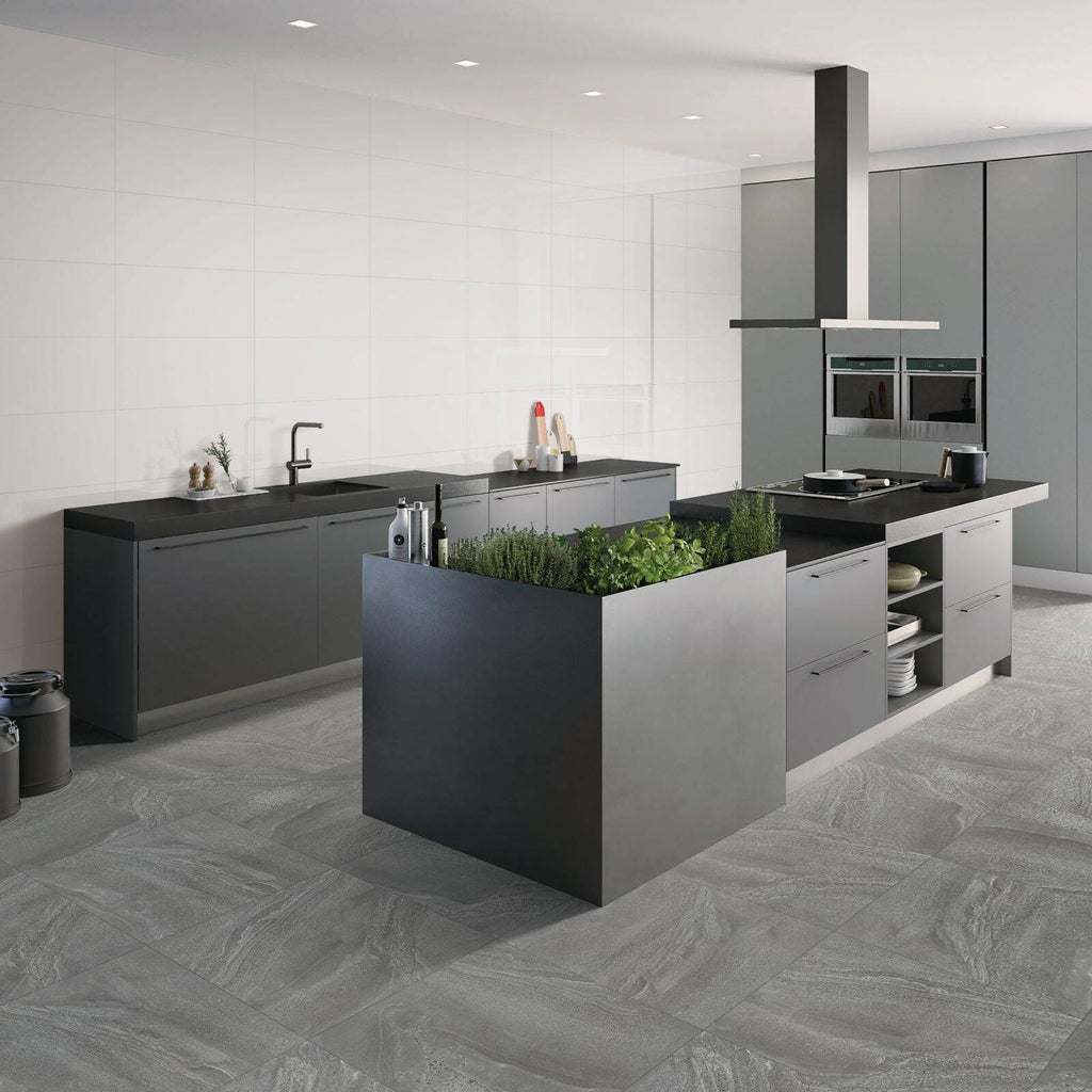 Duratile 30 x 60cm White Gloss Ceramic Wall Tile - 8 Pack - Image 2 of 3