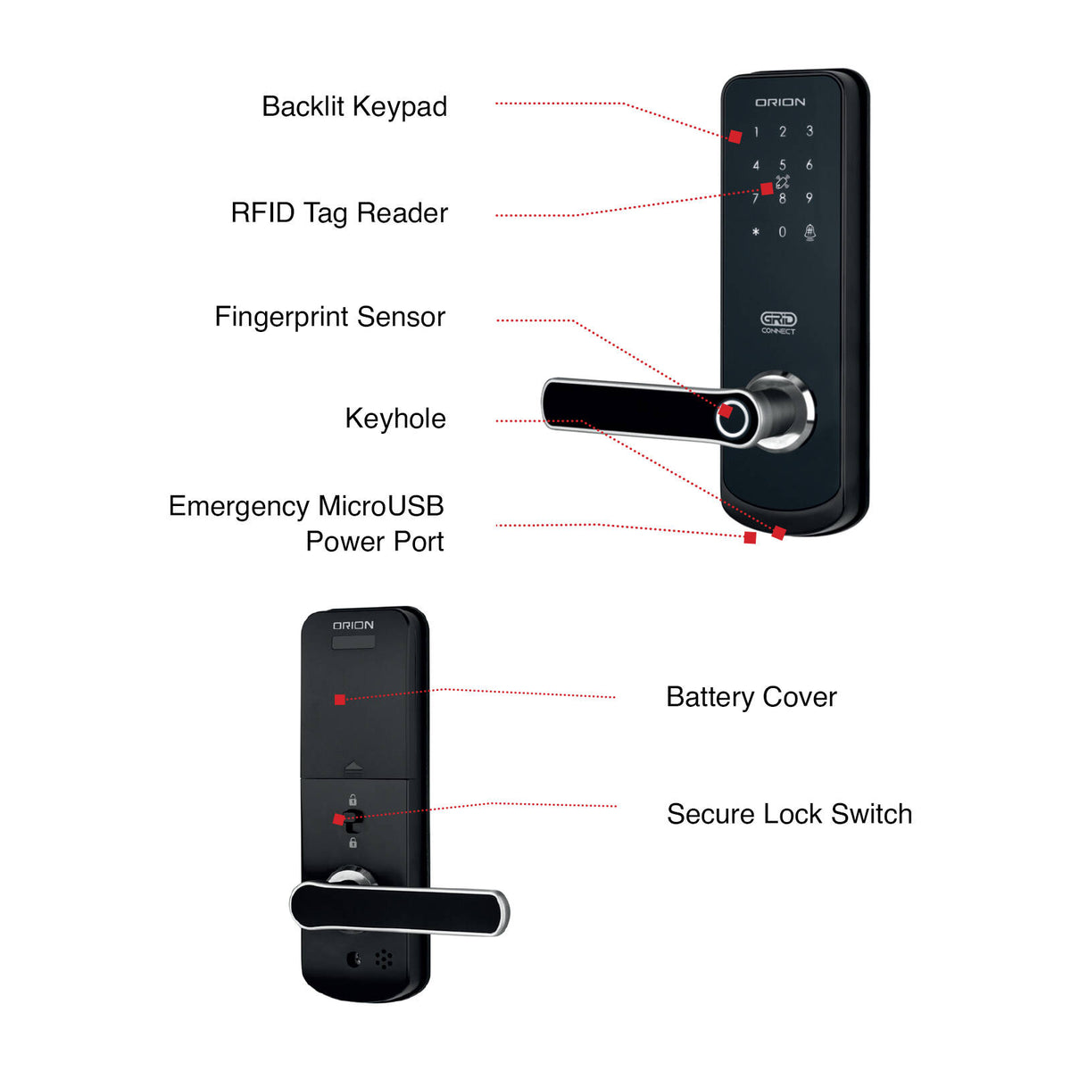 Orion Grid Connect Smart Wi-Fi Entrance Lock - Image 7 of 9