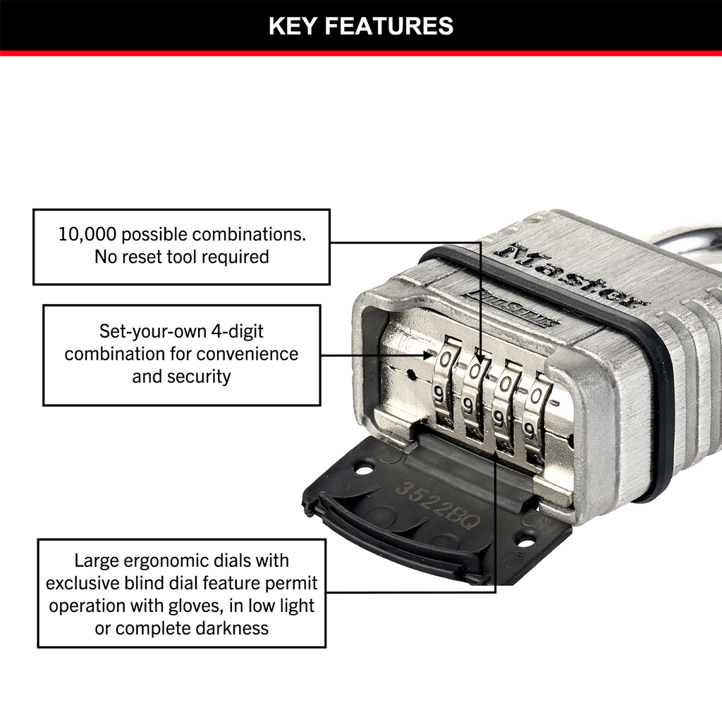 Master Lock Stainless Steel Combination Lock - Image 3 of 9