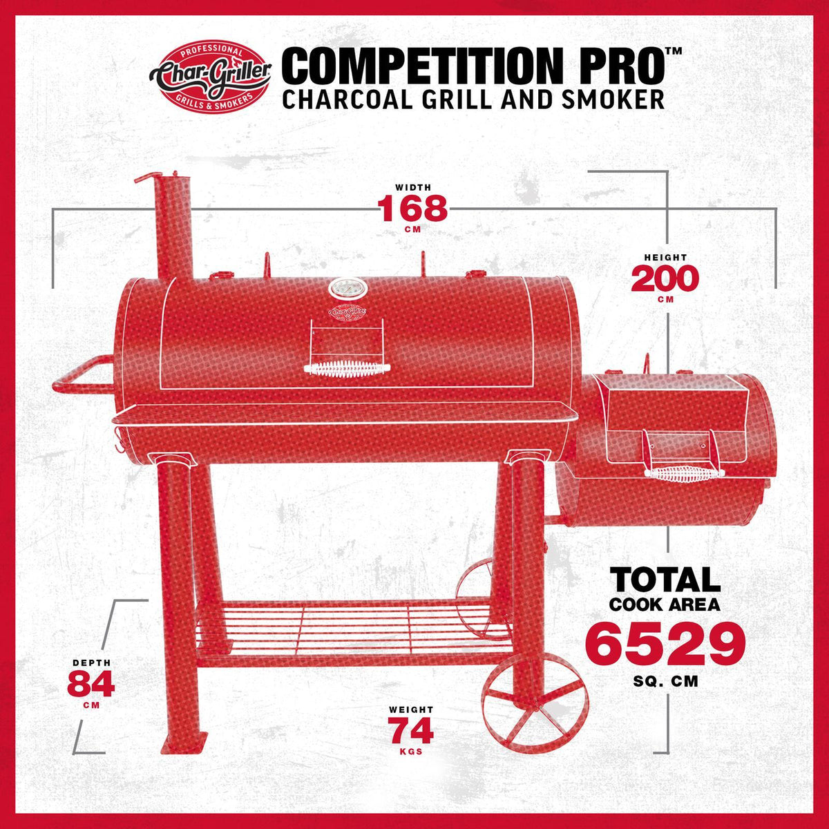 Char-Griller Competition Pro Offset Smoker - Image 6 of 8