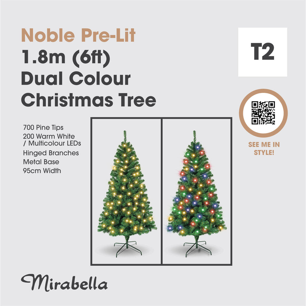 Mirabella 1.8m Noble Pre-Lit Christmas Tree - Image 4 of 5