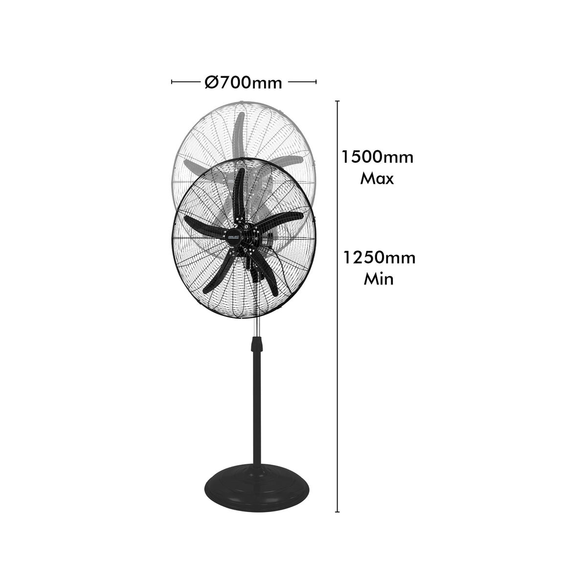 Arlec 70cm Industrial Pedestal Fan - Image 4 of 4