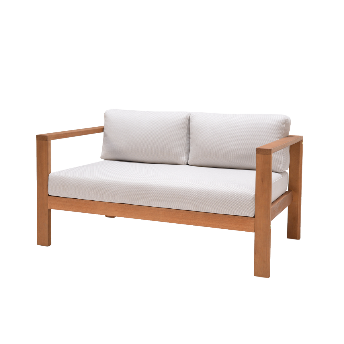 Mimosa Santo 2 Seater Timber Lounge with Cushion - Image 2 of 3