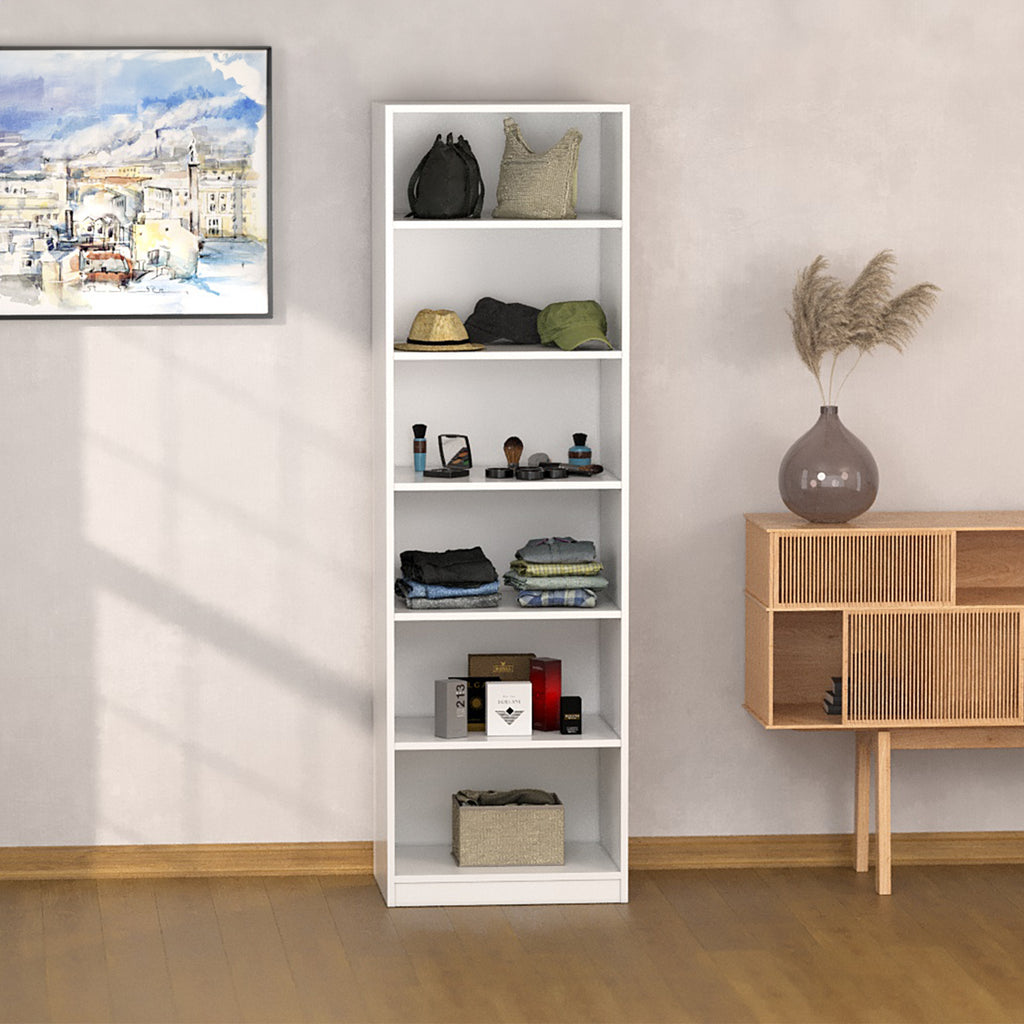 Flexi Storage Wardrobe 606 x 2000 x 480mm White Matte 6 Shelf Unit - Image 2 of 9
