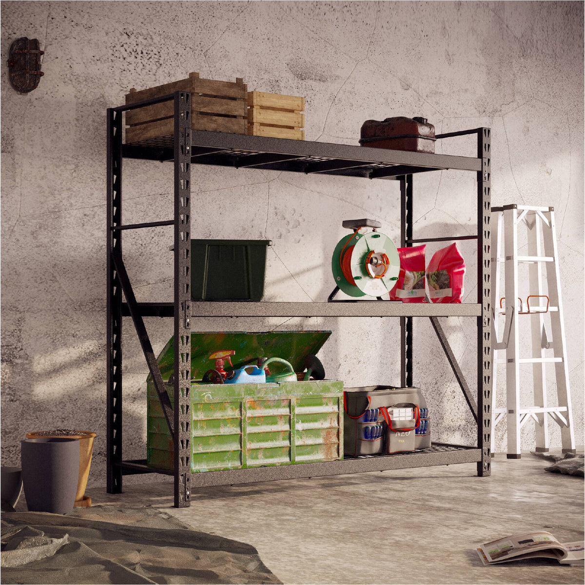 Rack It 1000kg 1938 x 1830 x 645mm Black 3 Shelf Starter Kit - Image 7 of 8