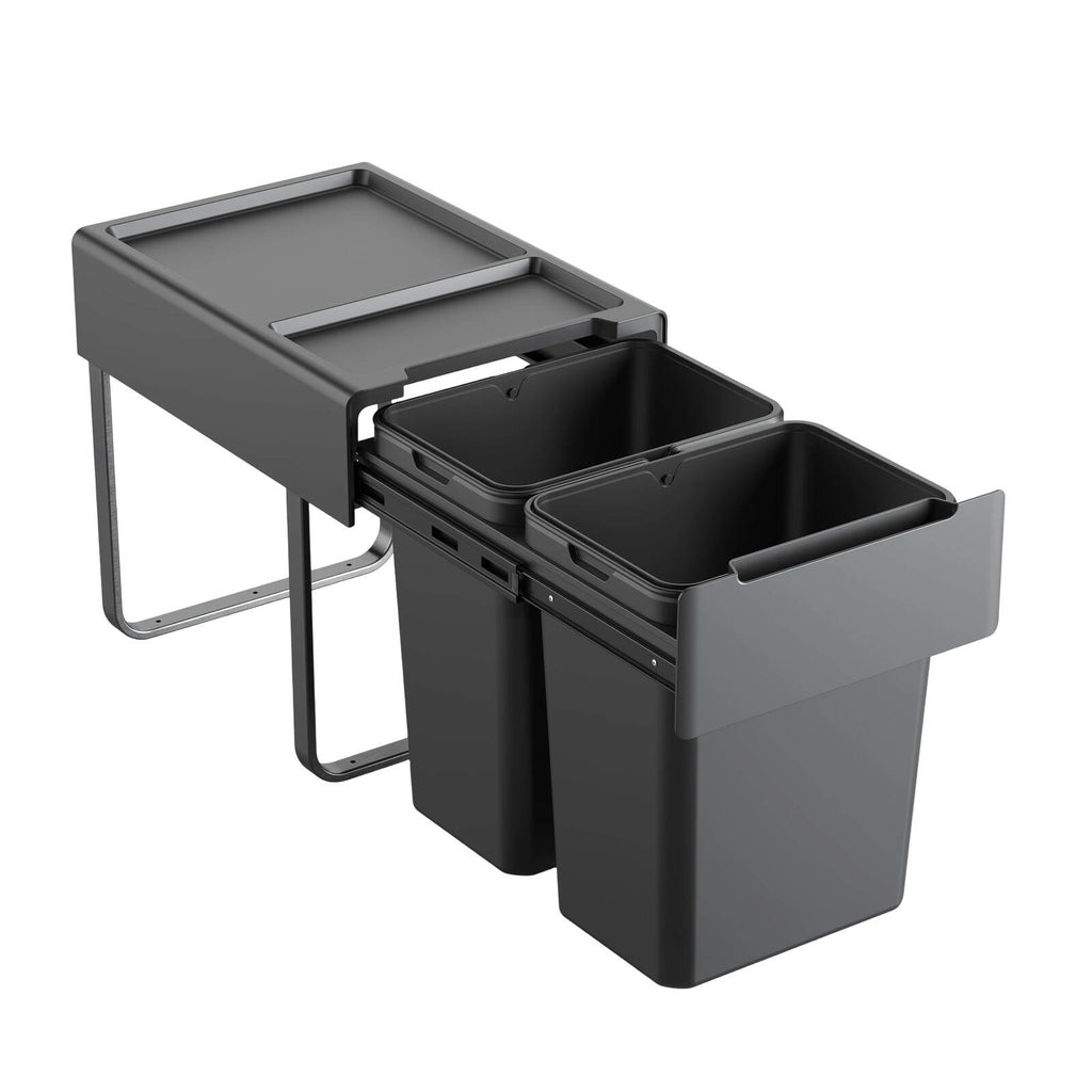 Kaboodle 2 x 20L Base Mount Pullout Bin - to suit minimum 400mm Base Cabinet - Image 1 of 2