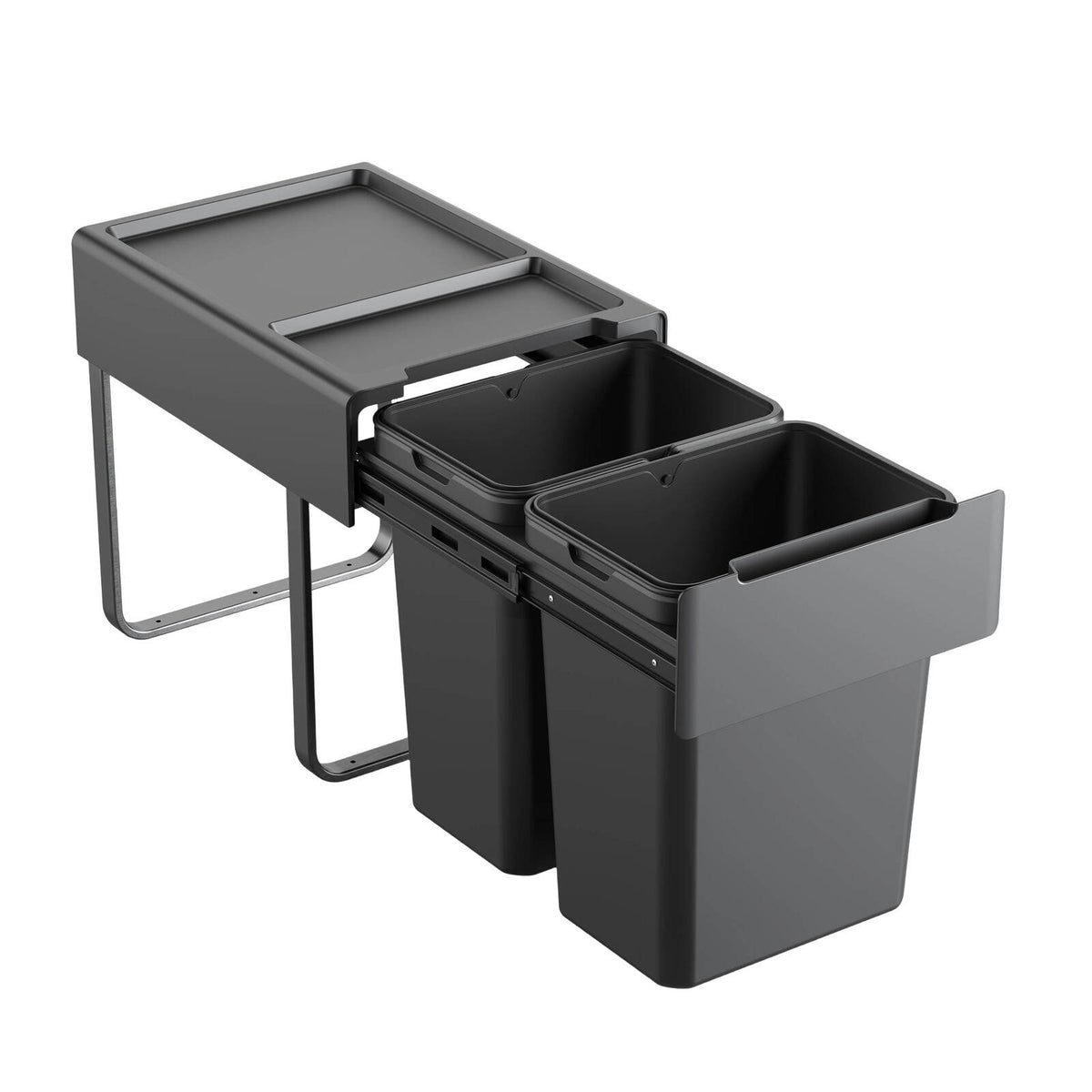 Kaboodle 2 x 20L Base Mount Pullout Bin - to suit minimum 400mm Base Cabinet - Image 1 of 2