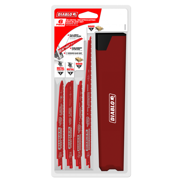 Diablo 6 Piece Demolition Reciprocating Blade Set for Nail-Embedded Wood and Metal