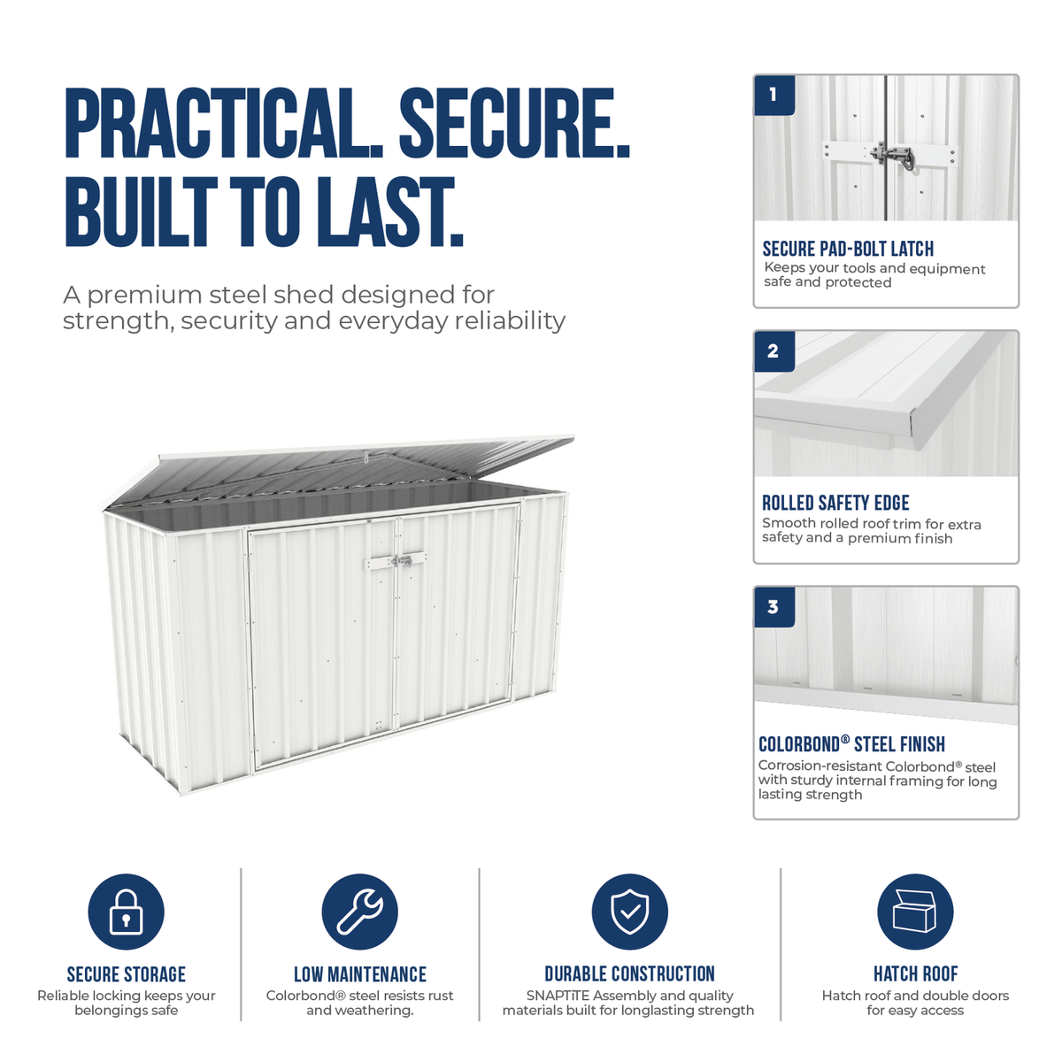 Absco Sheds 2.26 x 0.78 x 1.15m Wheelie Bin Cover - Image 5 of 19
