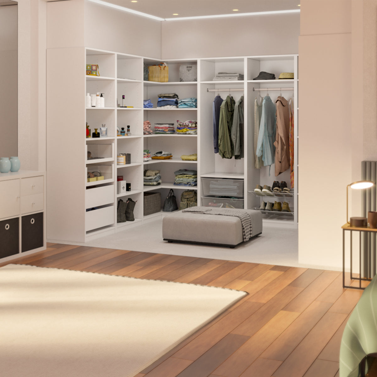 Flexi Storage Wardrobe 606 x 2000 x 480mm White Matte 6 Shelf Unit - Image 5 of 9