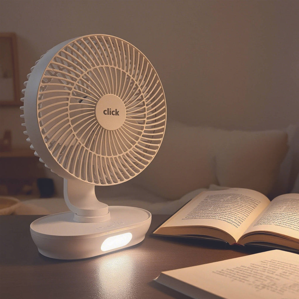 Click 16cm Rechargeable Desk Fan With Light - Image 5 of 6