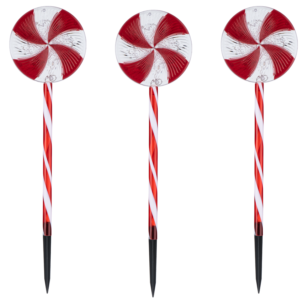Arlec 46cm Battery Operated Candy Swirl Stake Light - Pack of 3 - Image 1 of 7