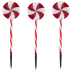 Arlec 46cm Battery Operated Candy Swirl Stake Light - Pack of 3 - Image 1 of 7