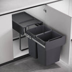 Kaboodle 2 x 20L Base Mount Pullout Bin - to suit minimum 400mm Base Cabinet - Image 2 of 2